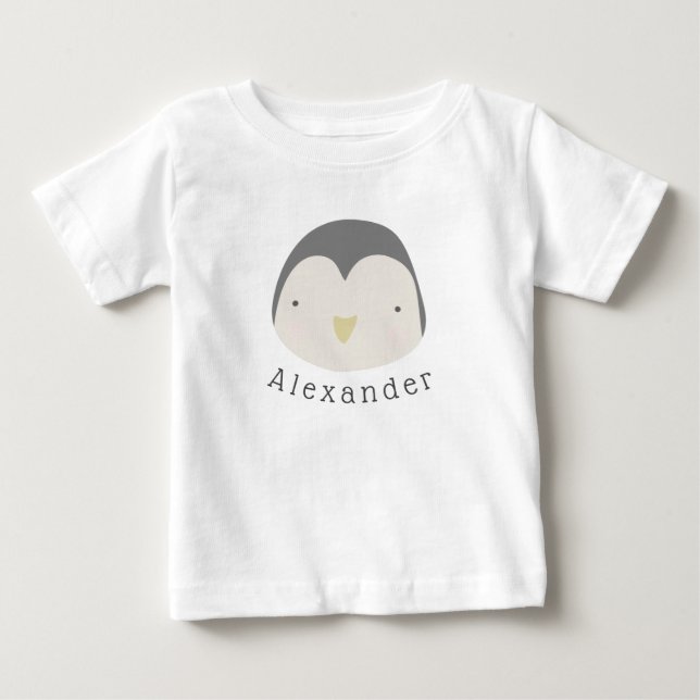 Customizable Name Cute Penguin Baby T-Shirt (Front)