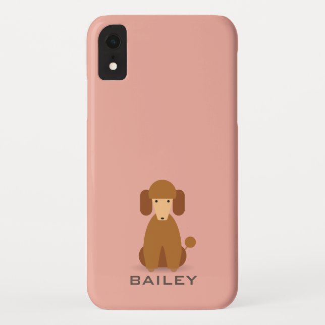 Customizable Name | Cute Poodle Dog Case-Mate iPhone Case (Back)