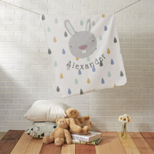 Customizable Name Cute Rabbit Baby Blanket