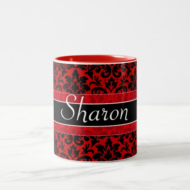 Customizable name design Two-Tone coffee mug (Center)
