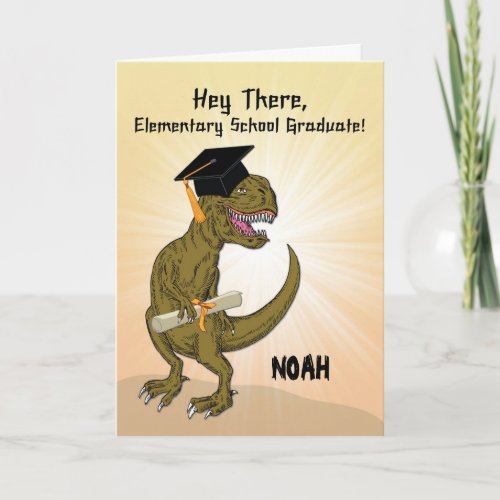 Customizable Name Elementary School Graduation Card