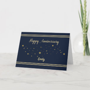 Customizable Name Employee Anniversary Gold Card