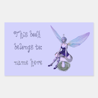 Customizable Name Fairy Bookplate - rectangular