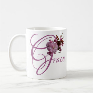 Customizable name Grace pink cherry blossom chic Coffee Mug