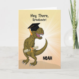 Customizable Name Graduation T-Rex Dinosaur Card