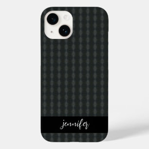 Customizable name Grey steel seamless pattern Case-Mate iPhone 14 Case