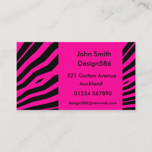 Customizable name Hot Pink zebra print  Business Business Card