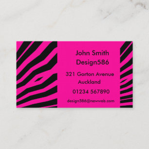 Customizable name Hot Pink zebra print  Business Card