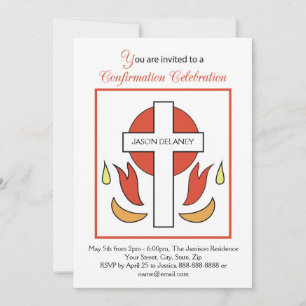 Customizable Name Invitation, Cross Fire Confirmat Invitation