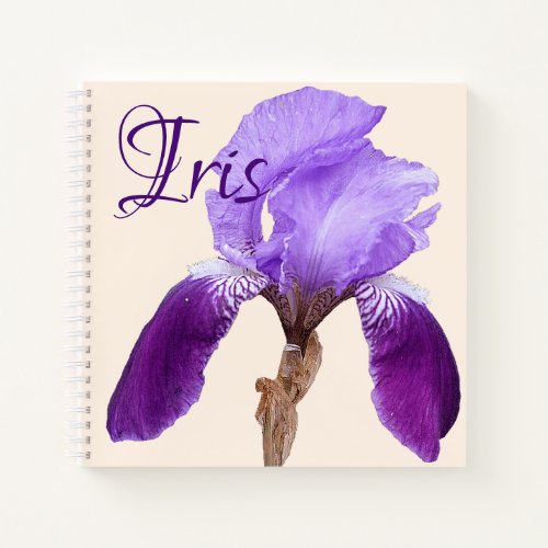 Customizable name Iris floral purple iris flower Notebook