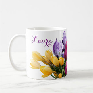 Customizable name Laura colorful spring flowers Coffee Mug