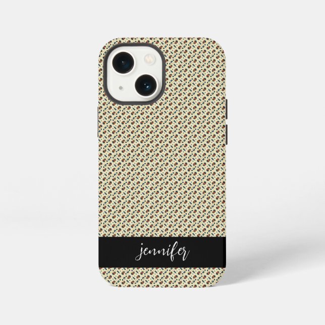 Customizable name Leopard skin pattern Iphone Case (Back)