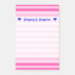 [ Thumbnail: Customizable Name + Light Pink & Deep Pink Stripes Notes ]