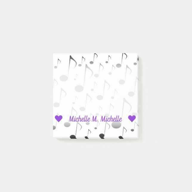Customizable Name; Many Musical Notes Pattern (Front)