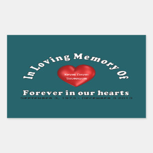 Customizable Name Memorial Products Loving Memory Rectangular Sticker