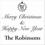 Customizable Name Merry Christmas & Happy New Year Rubber Stamp<br><div class="desc">Customizable Name Merry Christmas & Happy New Year rubber stamp</div>