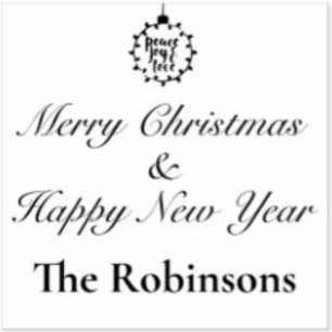 Customizable Name Merry Christmas & Happy New Year Rubber Stamp