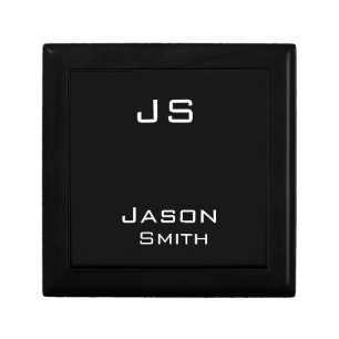 Customizable name, minimalistic initials gift box