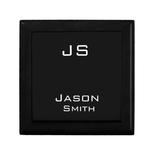 Customizable name, minimalistic initials gift box (Front)