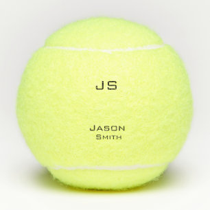 Customizable name, minimalistic initials tennis balls
