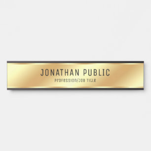 Customizable Name Modern Faux Gold Trendy Long Door Sign