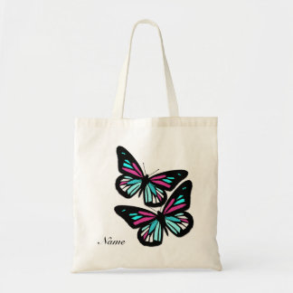 Customizable Name/Monogram Butterfly Tote Bag