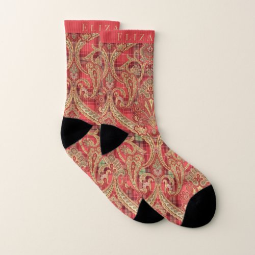 Customizable name  Monogram For Aztec Geomatric Socks