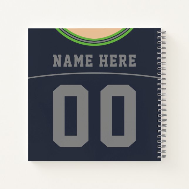 Customizable Name & Number Football Jersey  Notebook (Back)