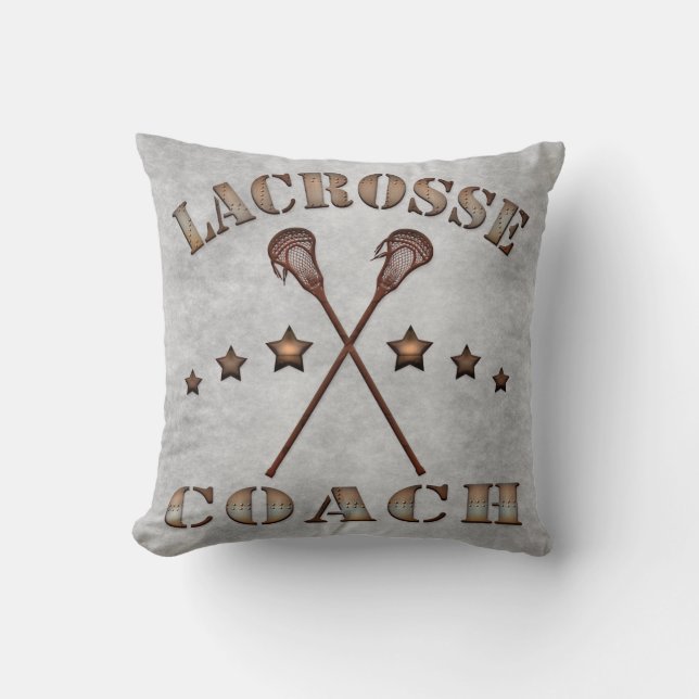 Customizable Name & Number Lacrosse Coach Pillow (Front)
