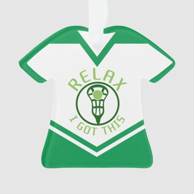 Customizable Name Number Lacrosse T-Shirt Ornament (Front)