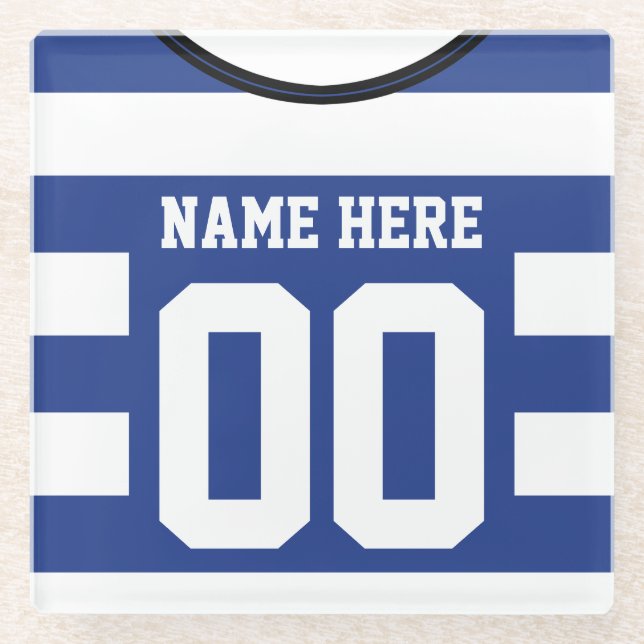 Customizable Name & Number Soccer Jersey Coaster (Front)