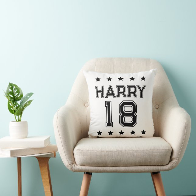 Customizable Name & Number Throw Pillow - Personal (Chair)
