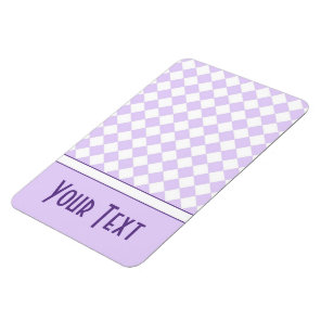 Customizable Name Purple Diamond Checkered Magnet