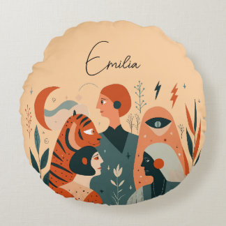 Customizable Name Round Pillow – Perfect for Gifti