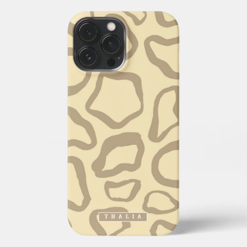 Customizable Name Safari Animal Pattern Giraffe iPhone 13 Pro Max Case