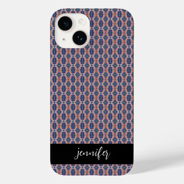 Customizable name Seamless colorful pattern Case-Mate iPhone Case (Back)