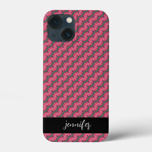 Customizable name Seamless floral pattern Case-Mate iPhone Case (Back)