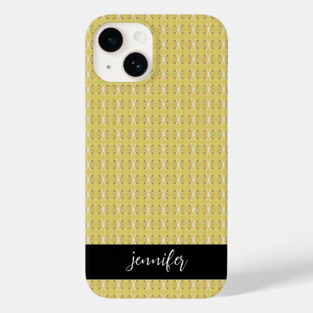 Customizable name Seamless lemon pattern Case-Mate iPhone Case (Back)