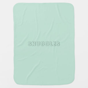 Customizable name "Snuggles" seafoam mint green Baby Blanket