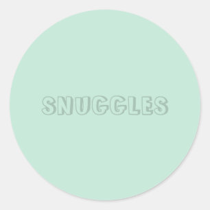Customizable name "Snuggles" seafoam mint green Classic Round Sticker