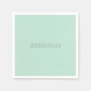 Customizable name "Snuggles" seafoam mint green Napkins