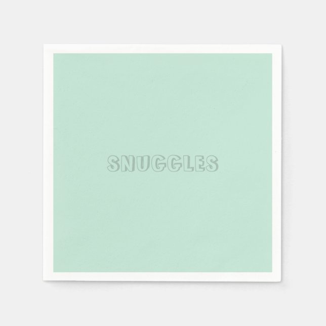 Customizable name "Snuggles" seafoam mint green Napkins (Front)