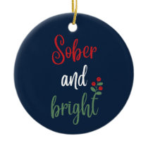 Customizable Name Sober Christmas Keepsake Gift Ceramic Ornament