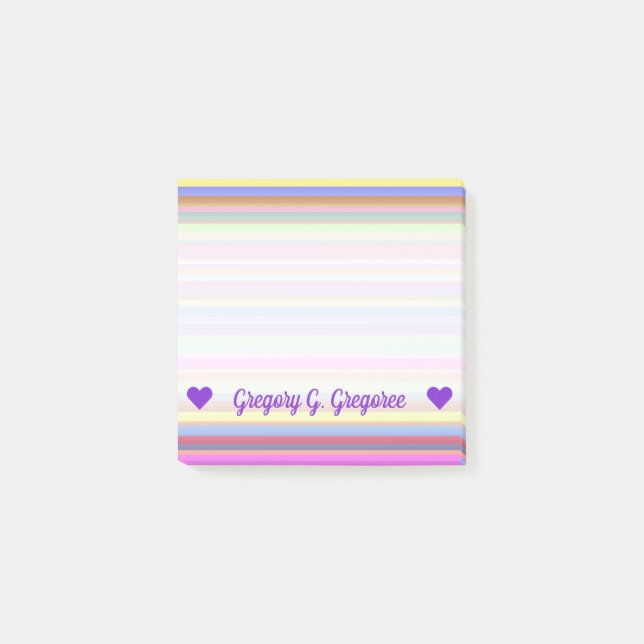 Customizable Name; Stripes of Various Colors Notes (Front)