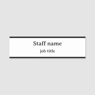 Customizable name tag for work