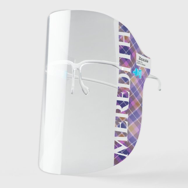 Customizable Name Tartan Art Plaid Pattern Stylish Face Shield (Front Left)