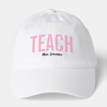 Customizable Name Teacher Hat