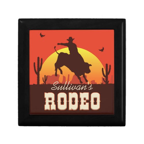 Customizable NAME Western Cowboy Bull Rider Rodeo Gift Box