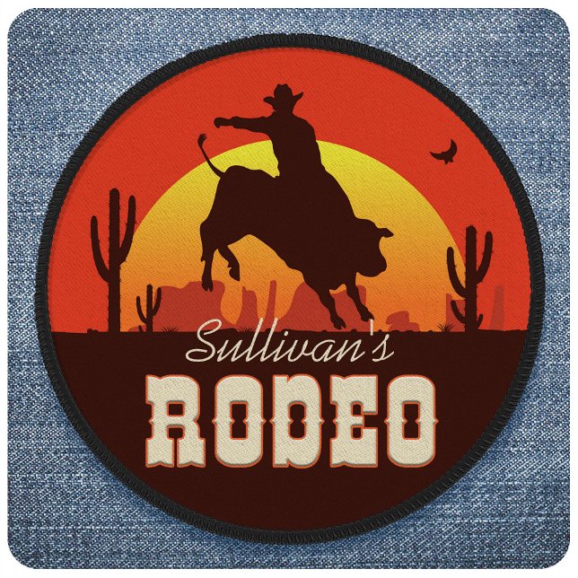 Customizable NAME Western Cowboy Bull Rider Rodeo Patch (Creator Uploaded)