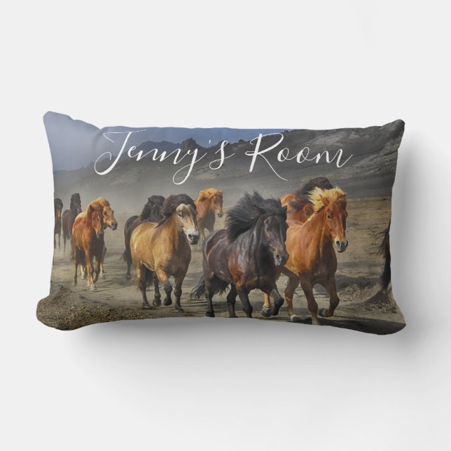 Customizable Name Wild Horses Pillow (Front)